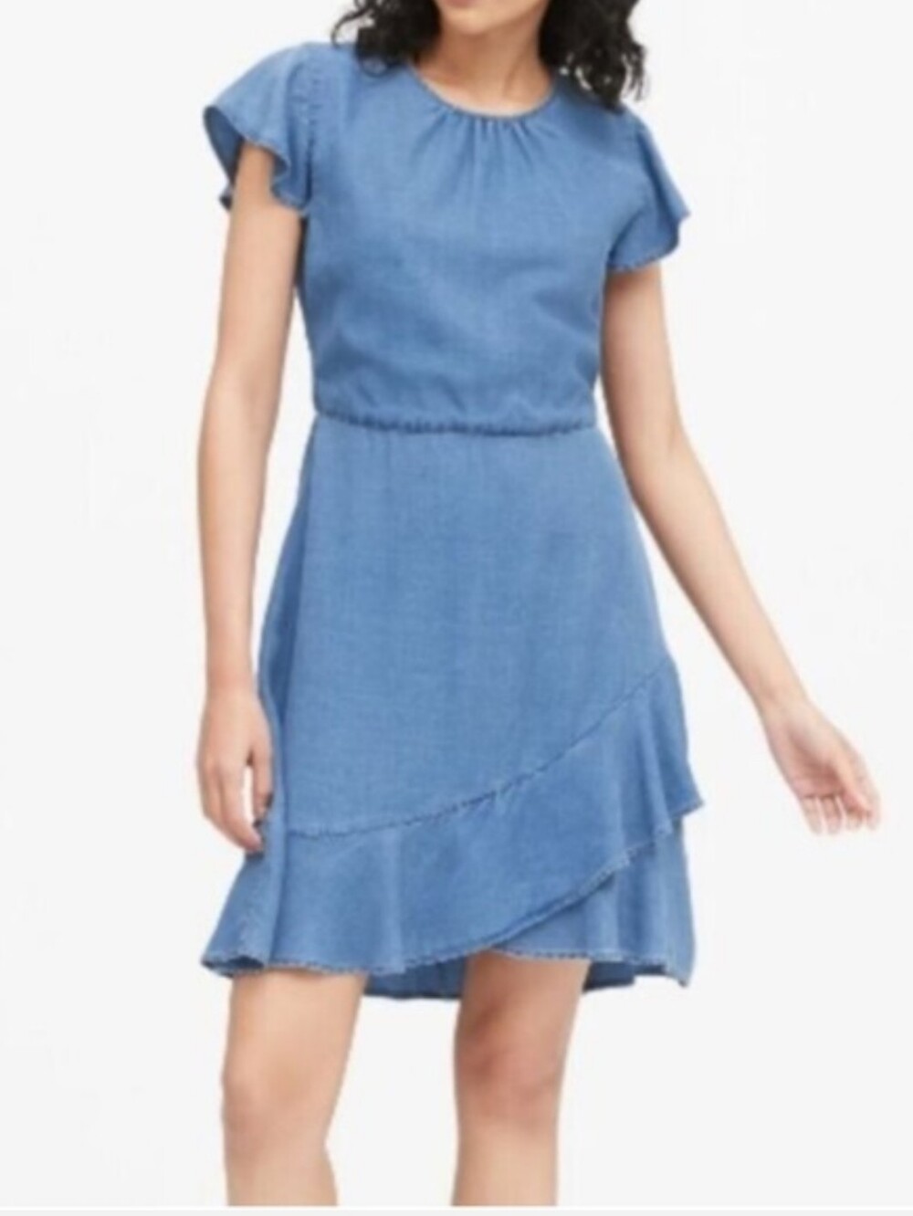 Banana Republic Tencell Flutter Sleeves Dress